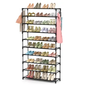 10 Tiers Shoe Rack 50 Pairs Large Capacity Tall Shoe Organizer Sturdy Shoe Stora