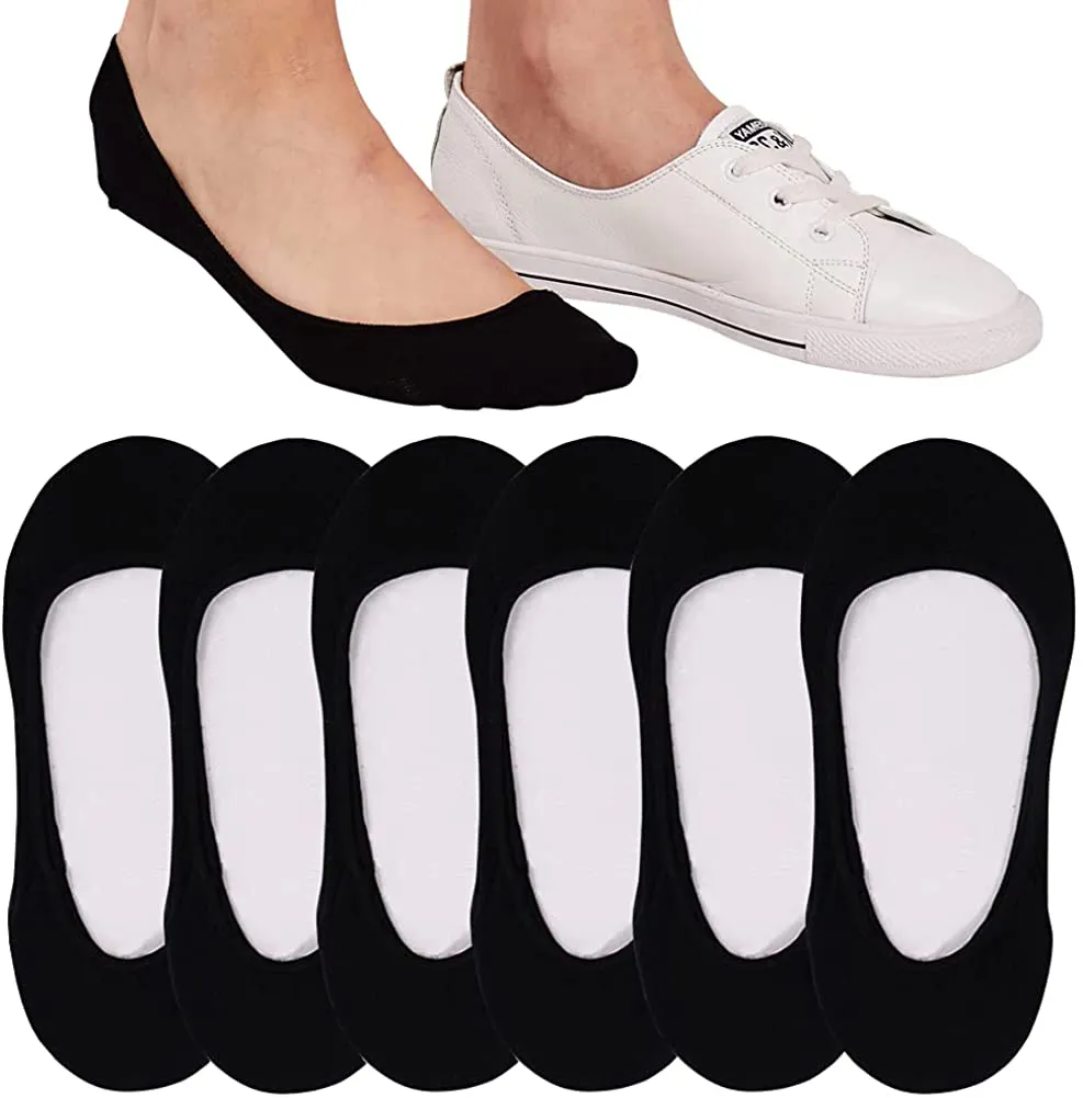 4 to 8 Pairs Ultra Low Cut No Show Socks Women Invisible for Flats and Dress Shoes Liner Socks with Non-Slip Heel Grips