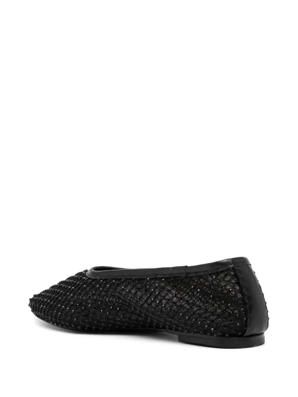 Alba Ballet Flat in Black Crystal Mesh