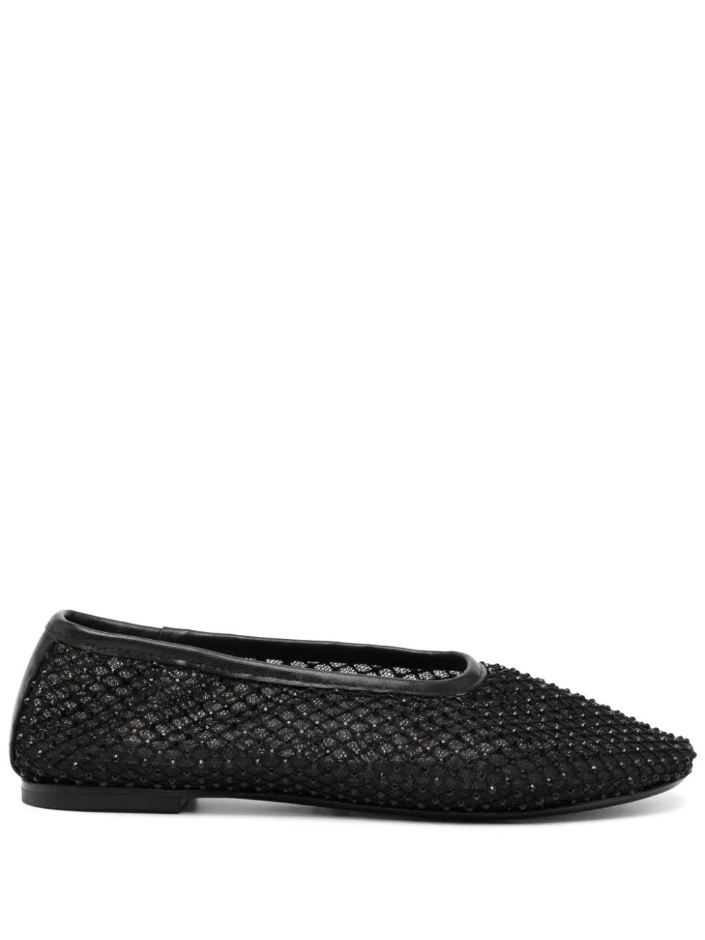 Alba Ballet Flat in Black Crystal Mesh