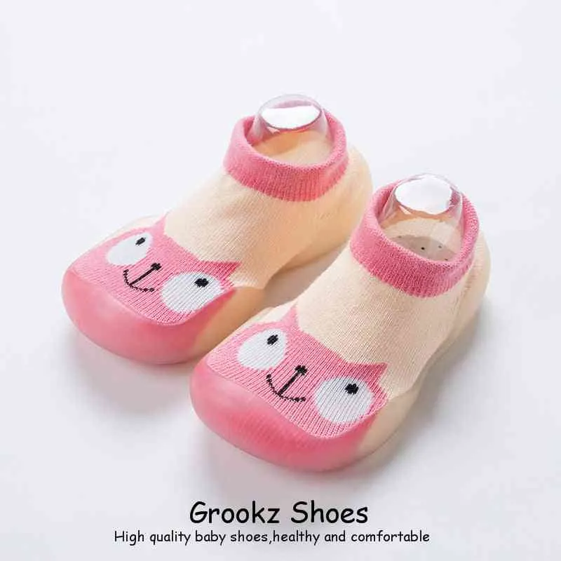 Animal Sock Shoes - Pink Cat