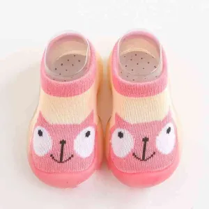 Animal Sock Shoes - Pink Cat