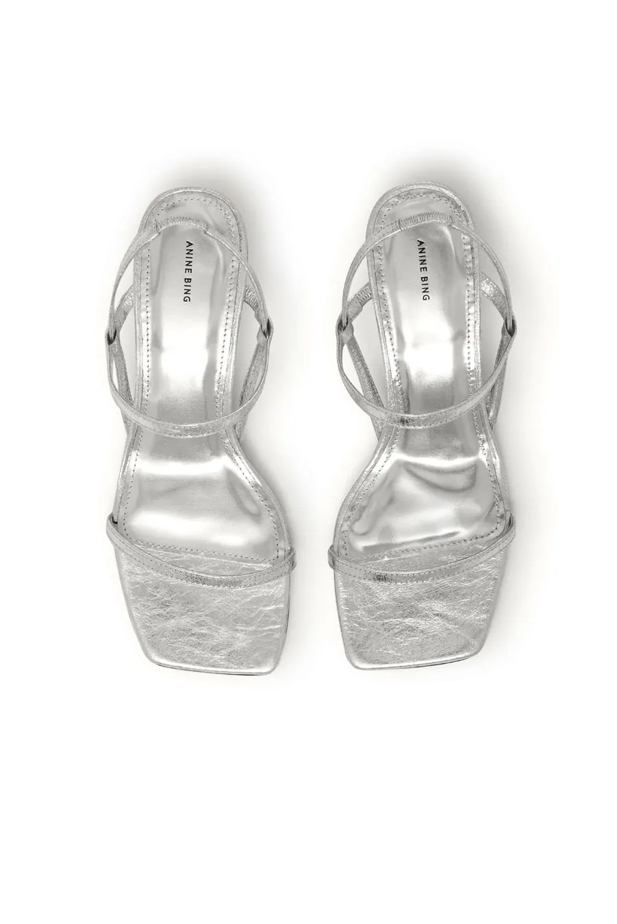 Anine Bing - Hilda Heeled Sandals in Silver