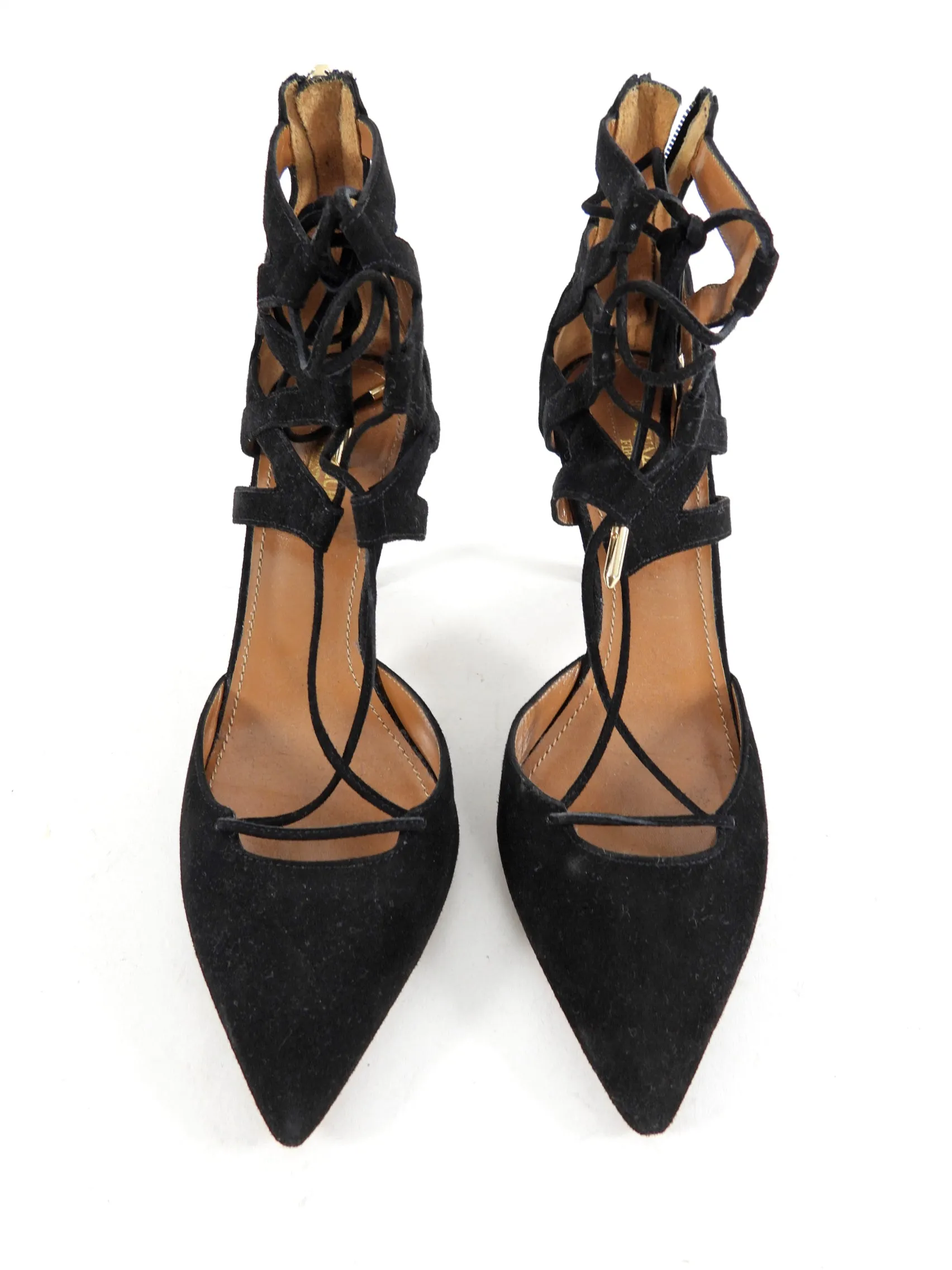 Aquazzura Black Suede Belgravia 75 Heels - EU37