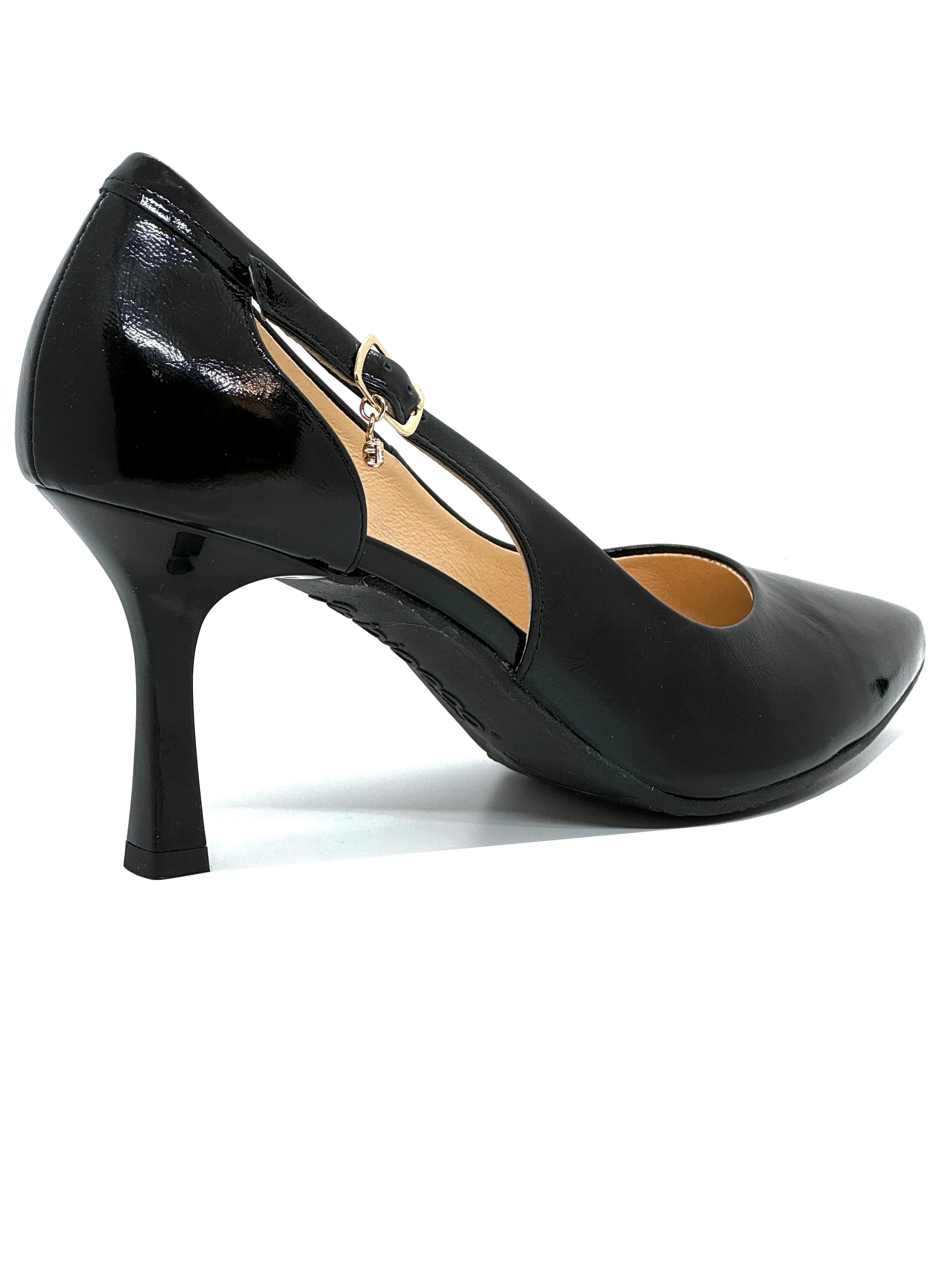 Bioeco Ladies Side Trim Patent Court Shoe