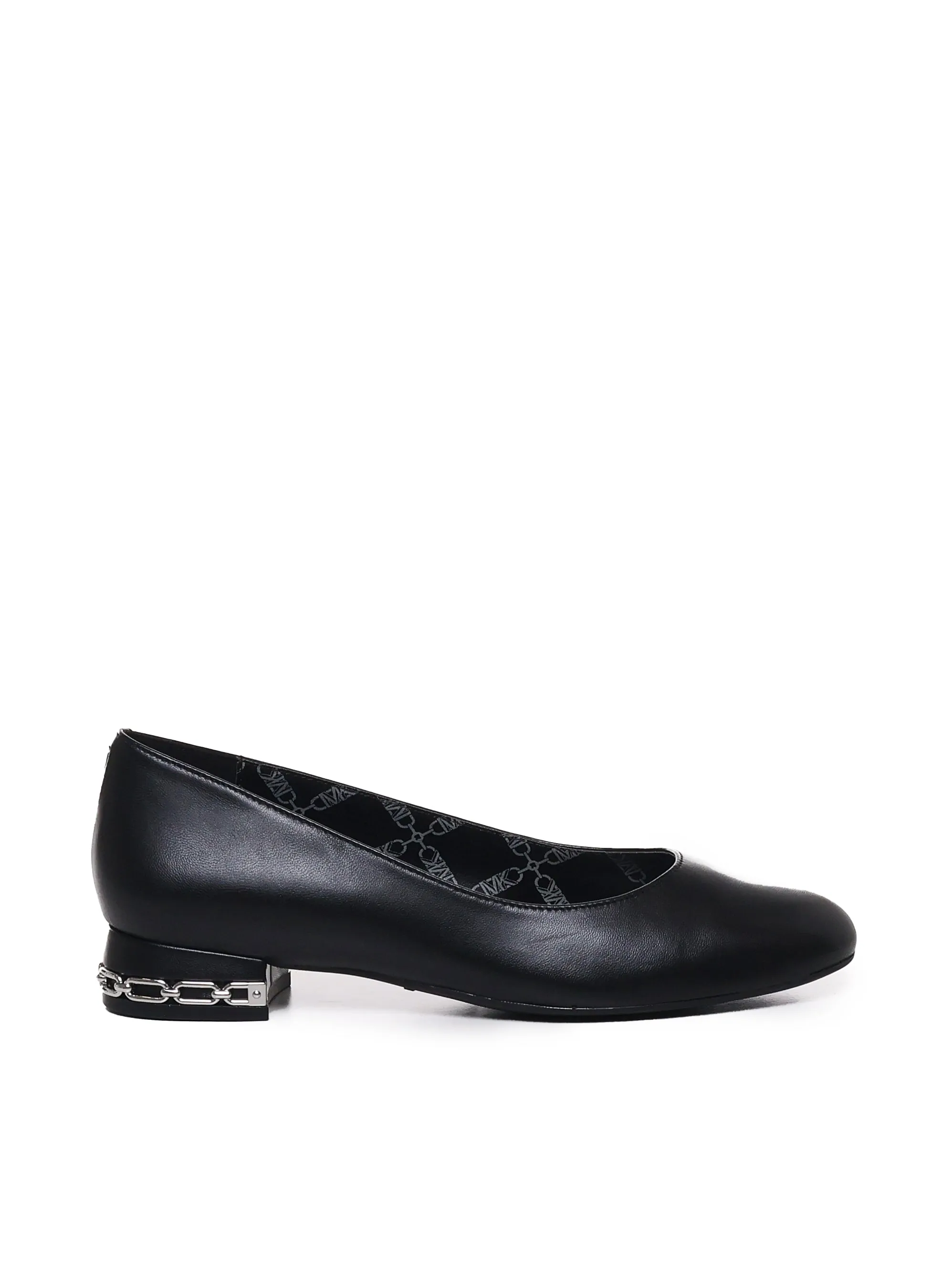 Black Leather Ballet Flats with Low Heel