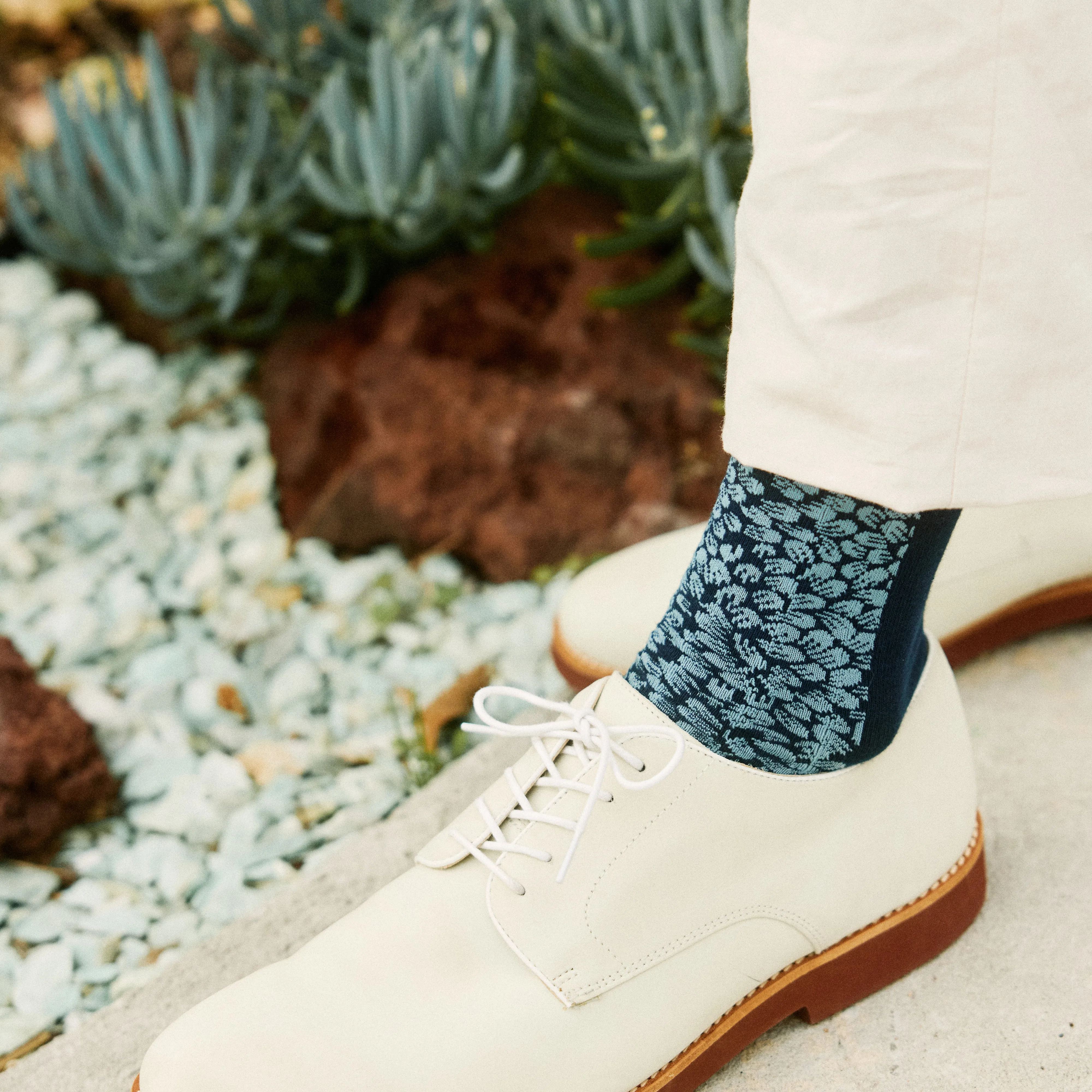 Bloom Floral Navy Dress Socks