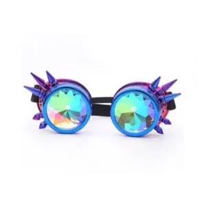 Blue Pink Spike Kaleidoscope Goggles