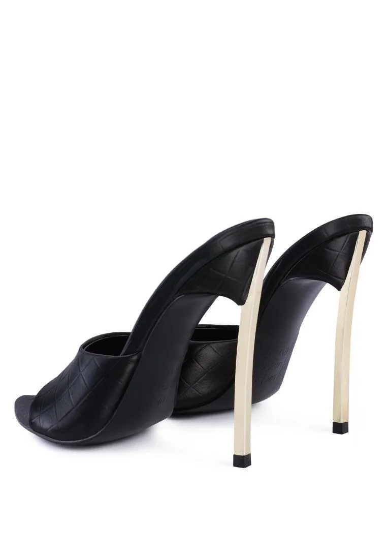 bottoms up strappy slip on stiletto heels