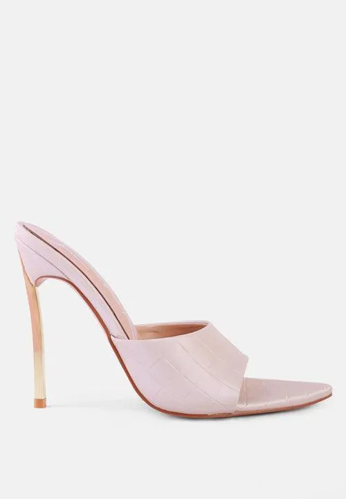 bottoms up strappy slip on stiletto heels