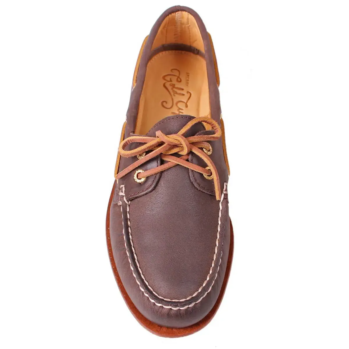 Brown Leather Gold Cup Boat Shoe