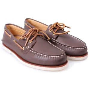 Brown Leather Gold Cup Boat Shoe