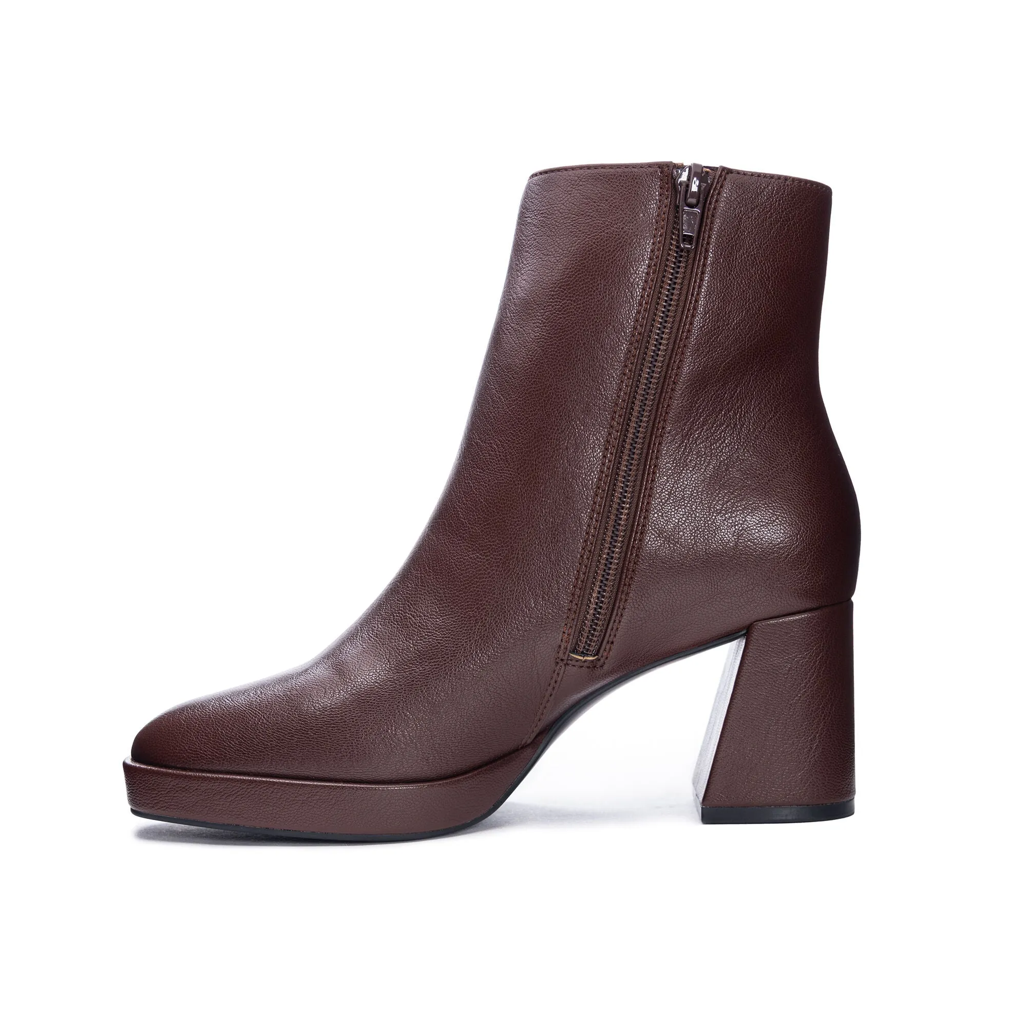 Chinese Laundry Dodger Ankle Leather Boots - Chocolate