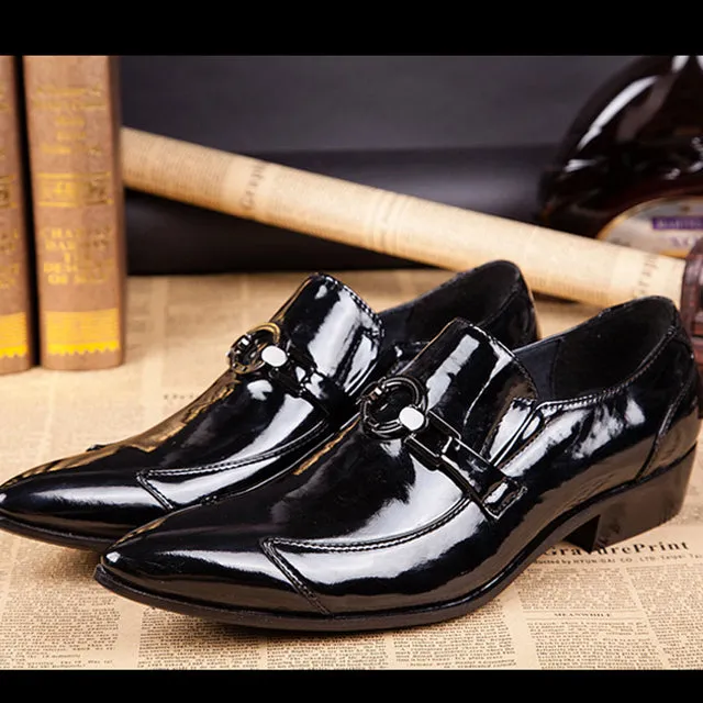 Elegant Pointed Toe Leather Men Shoes