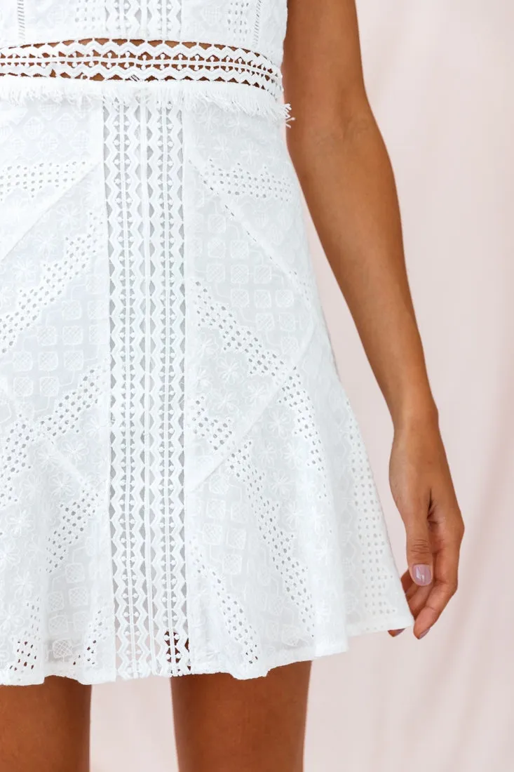 Eugenie Cami Strap Embellished Sun Dress White