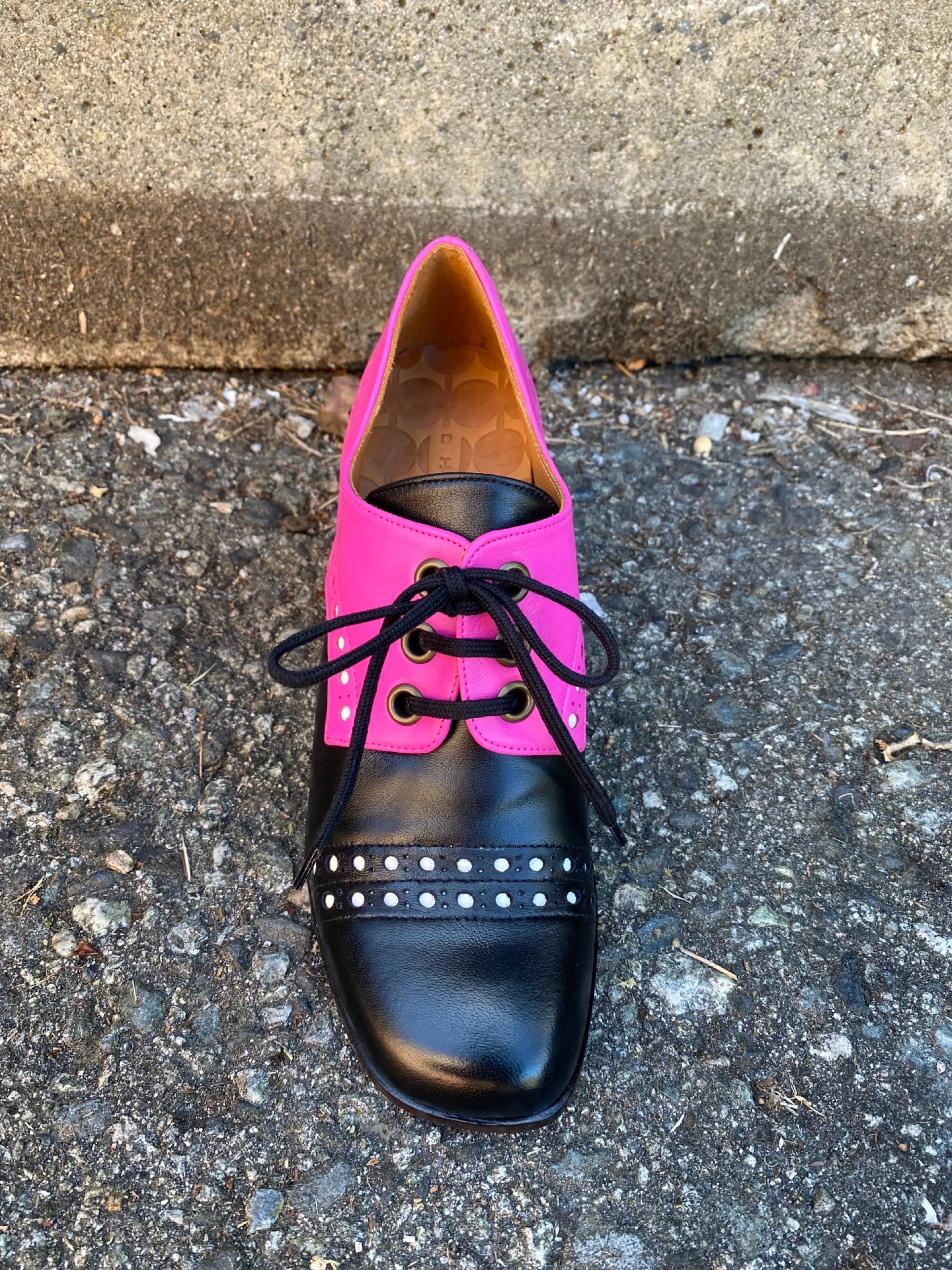 Farid Hot Pink And Black with Red Heel