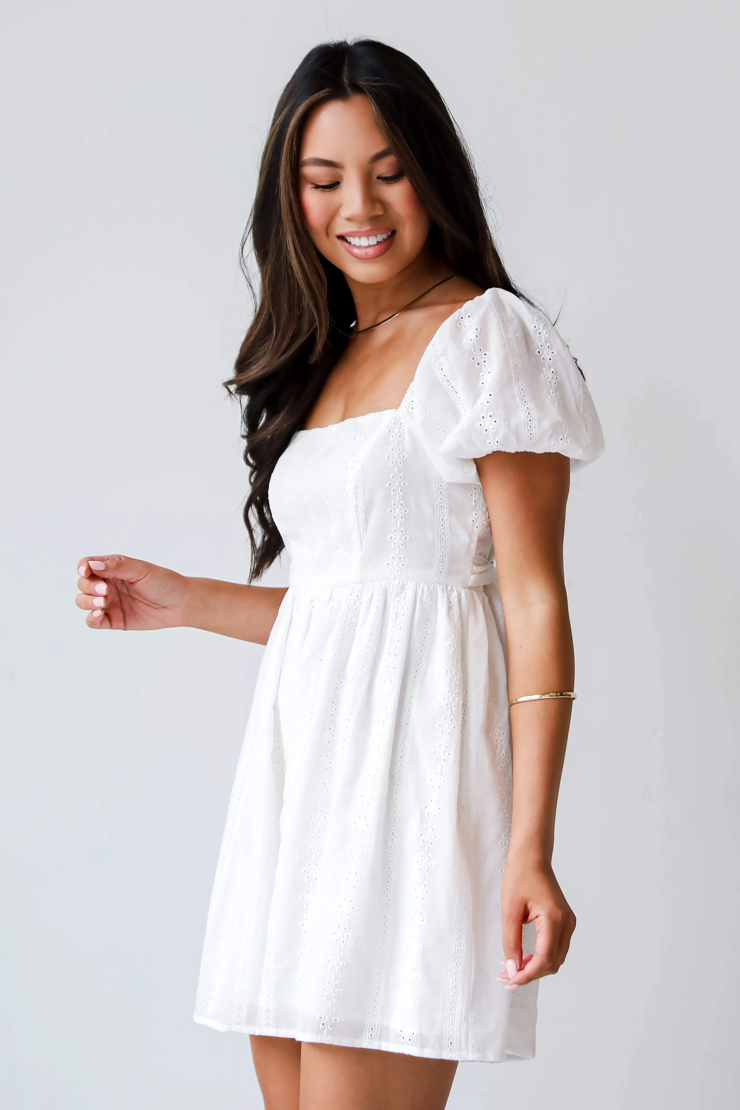 FINAL SALE - Breezy Approach White Eyelet Romper