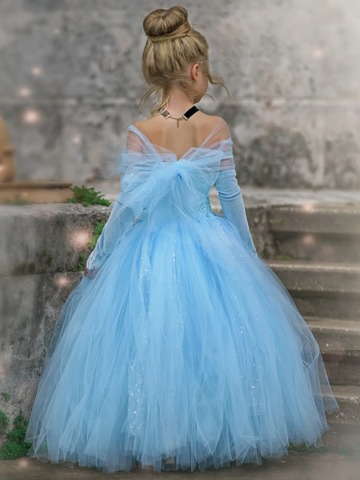 Girls Magical Glass Slipper Princess Costume Dress