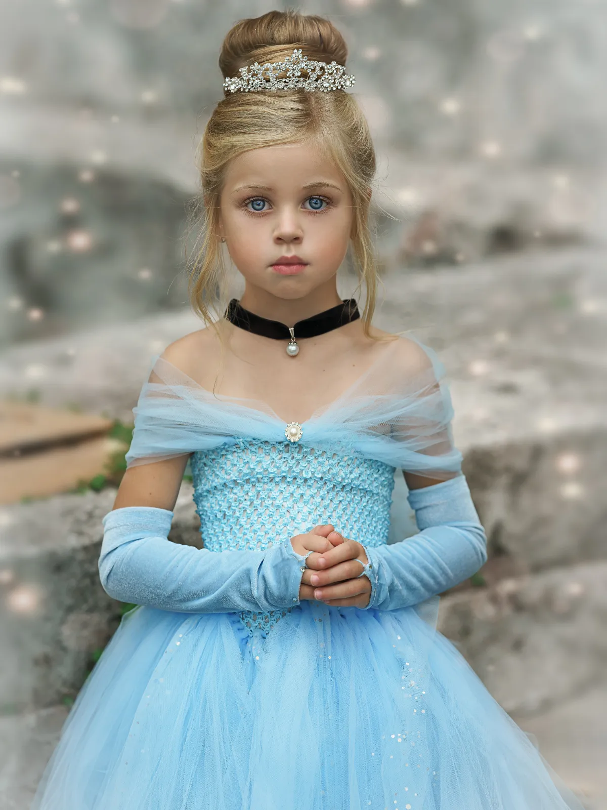 Girls Magical Glass Slipper Princess Costume Dress