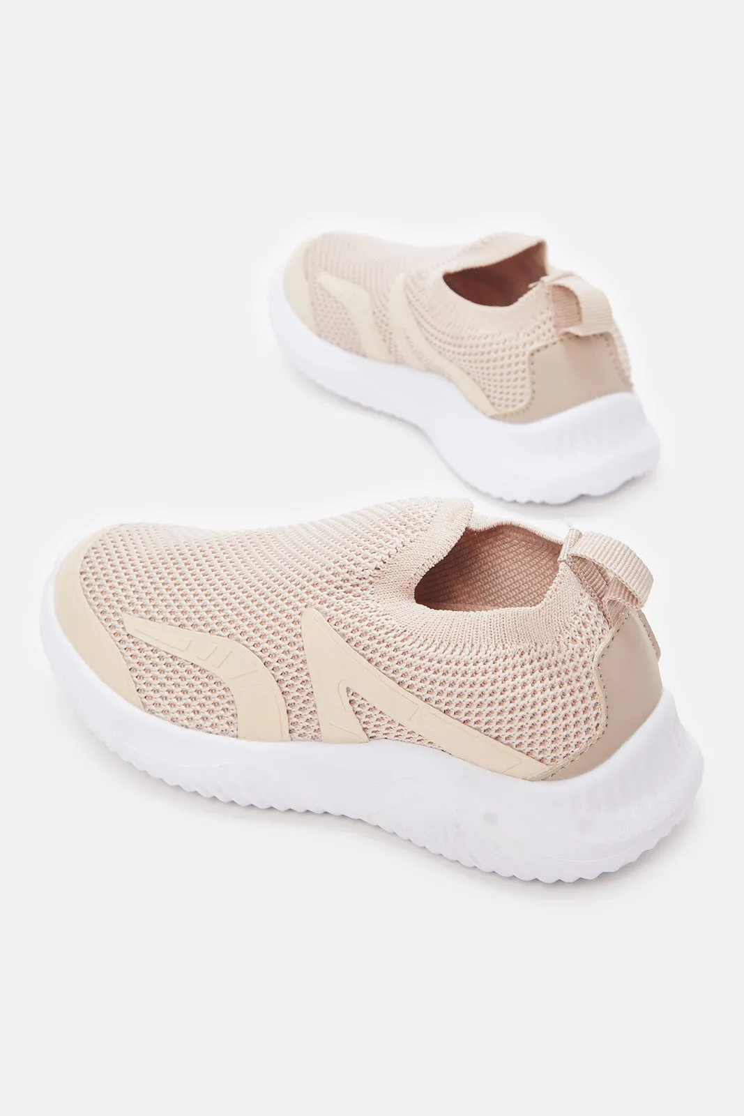 Girls Pink Slip-On Sneakers