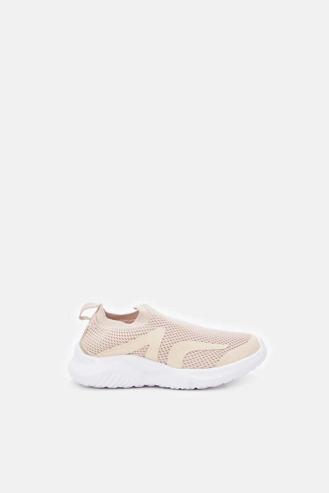 Girls Pink Slip-On Sneakers