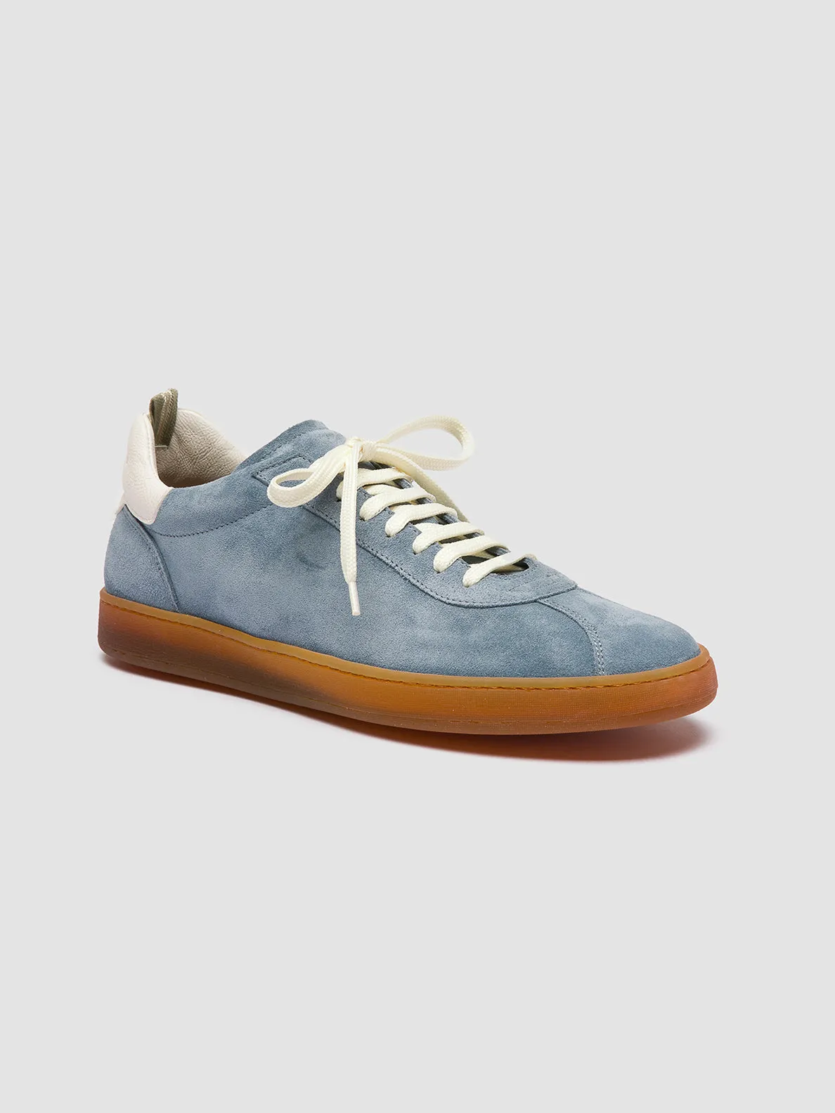 HALO 001 - Blue Leather and Suede Low Top Sneakers