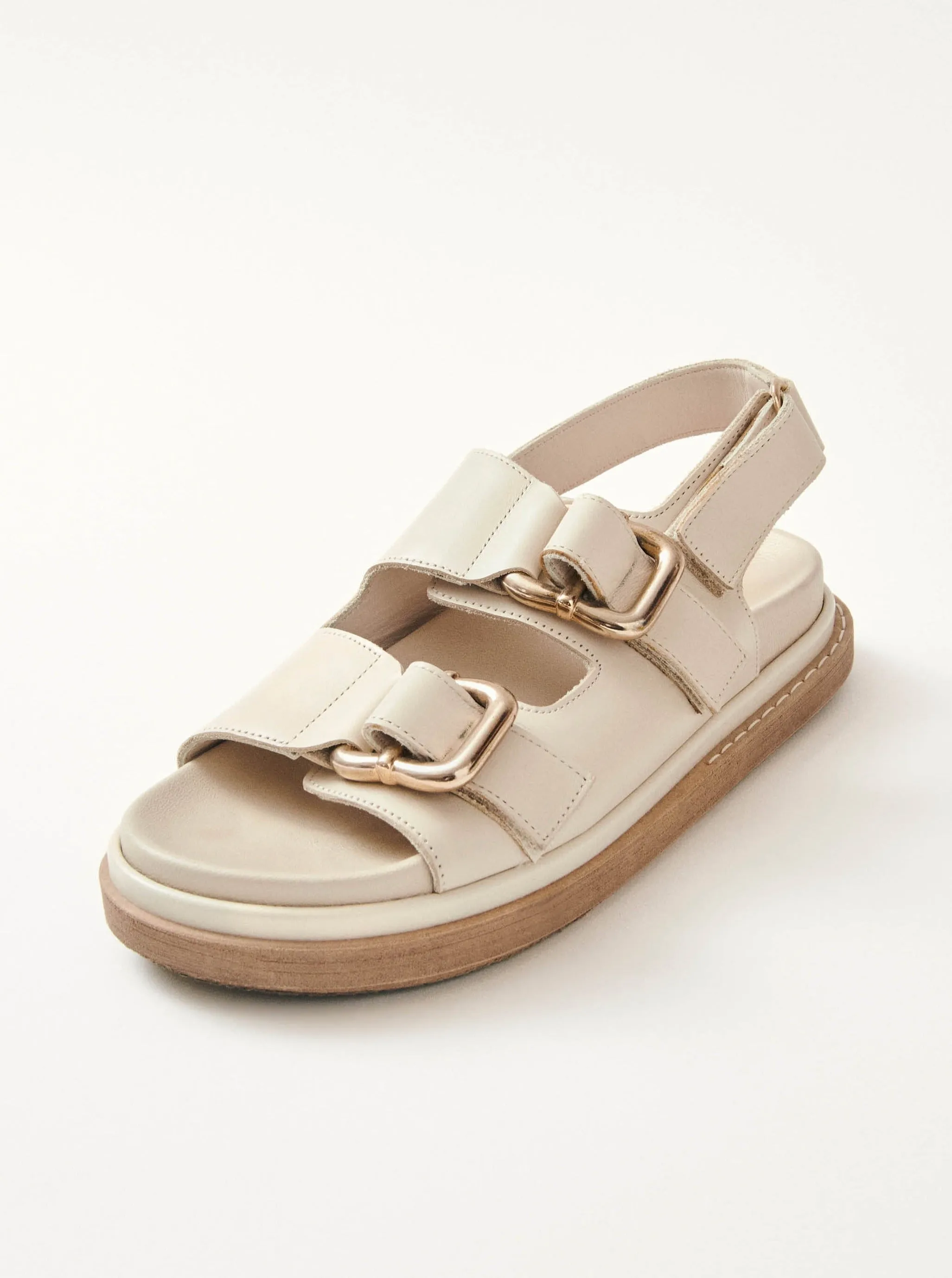 Harper Cream Leather Sandals