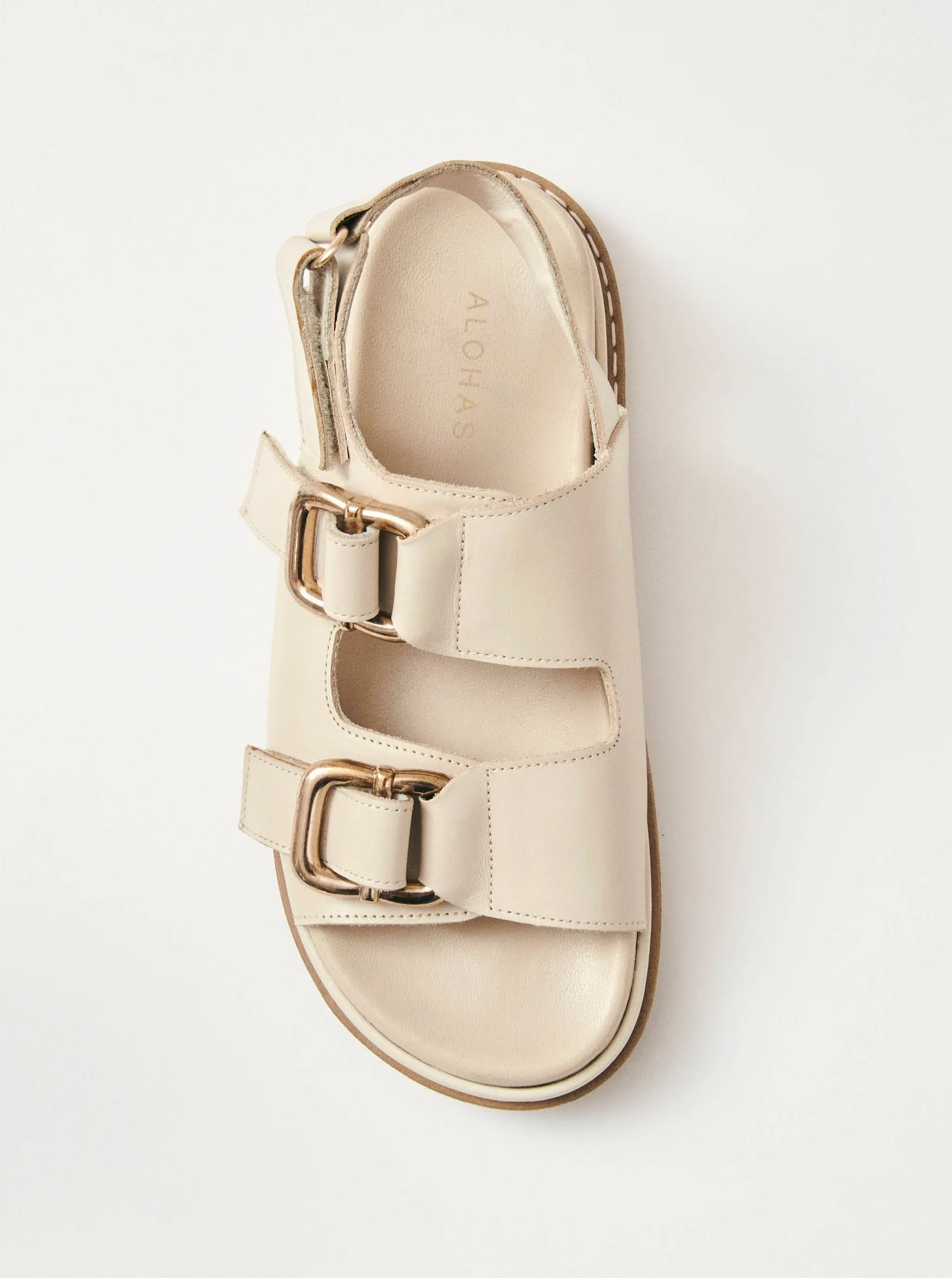 Harper Cream Leather Sandals