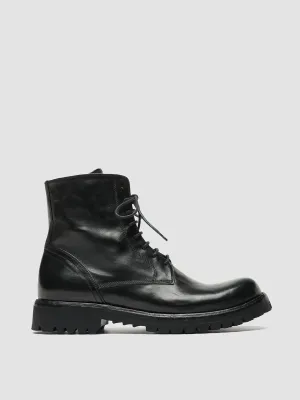 IKONIC 001 - Black Leather Lace Up Boots