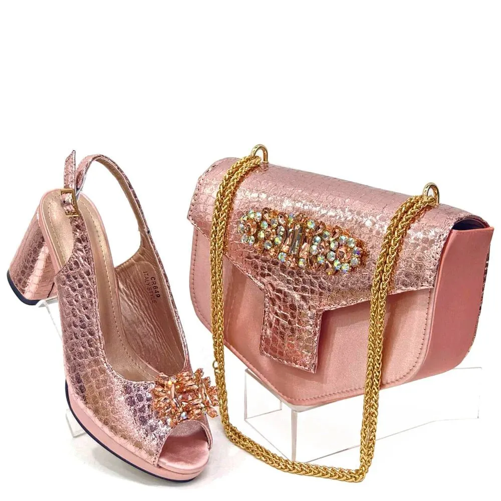 Italian Rhinestone Party Shoes & Bag – 2024 Italian Style