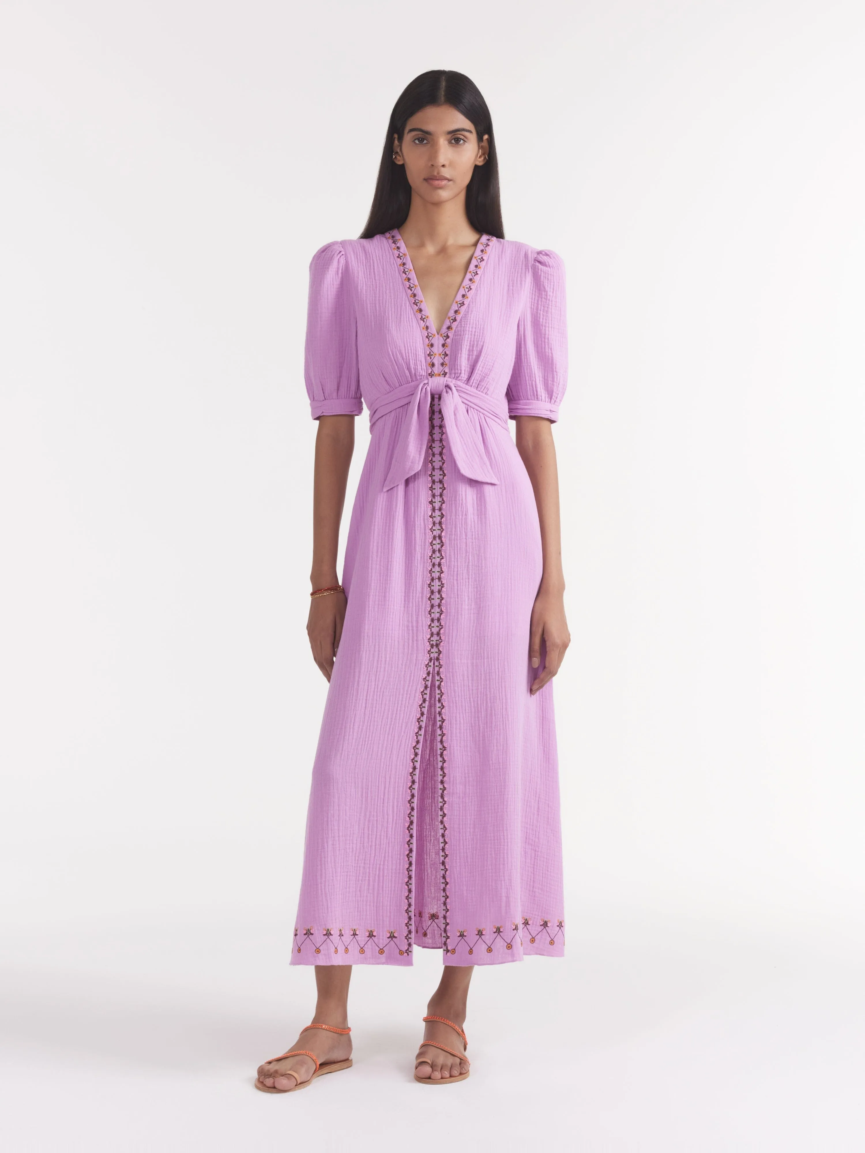 Jamie Tie B Dress in Soft Lilac Marigold