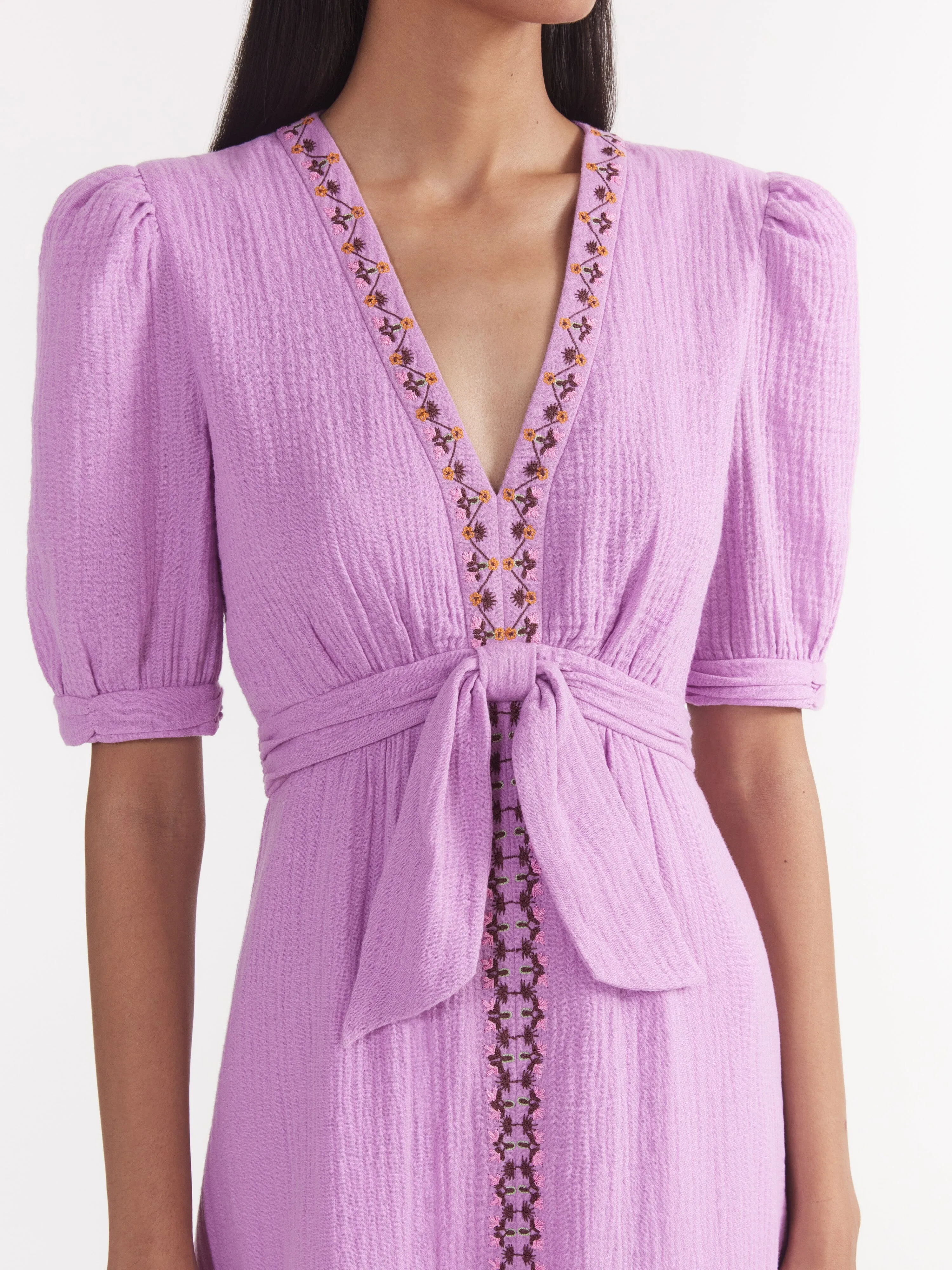 Jamie Tie B Dress in Soft Lilac Marigold