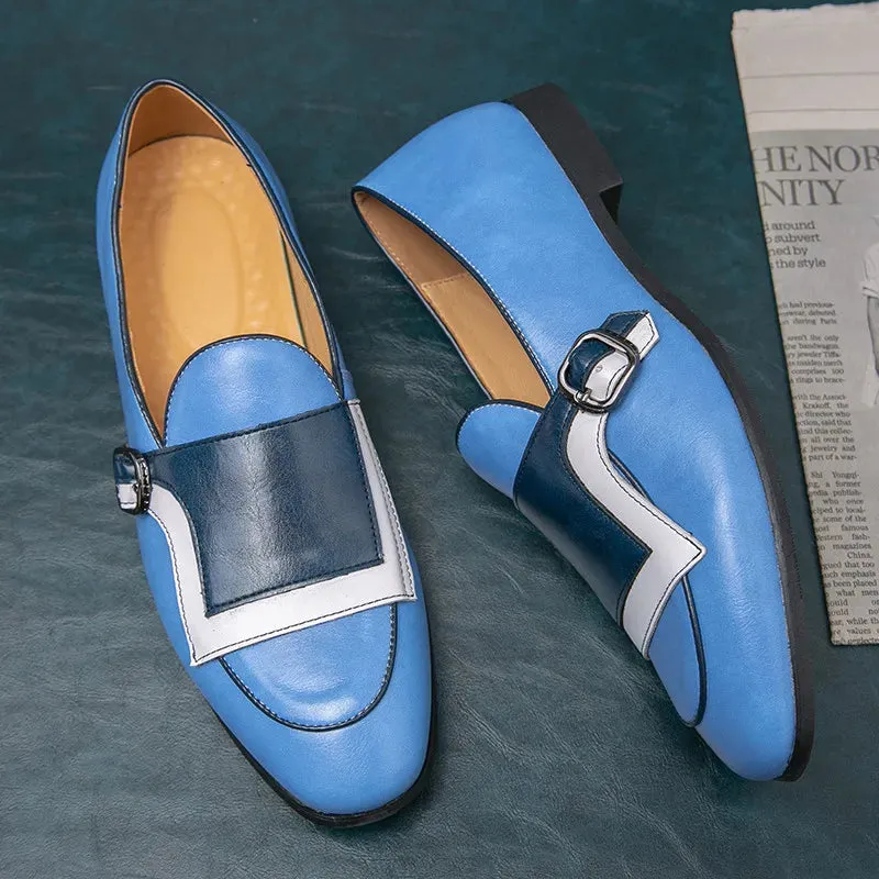 Luxury Blue Elegant Leather Loafers