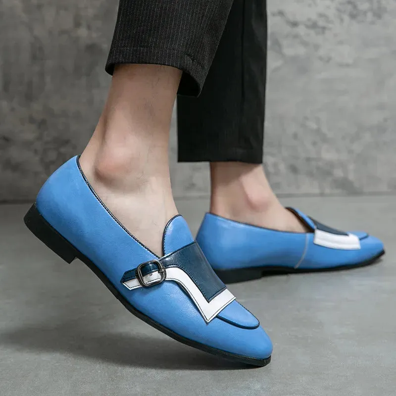 Luxury Blue Elegant Leather Loafers