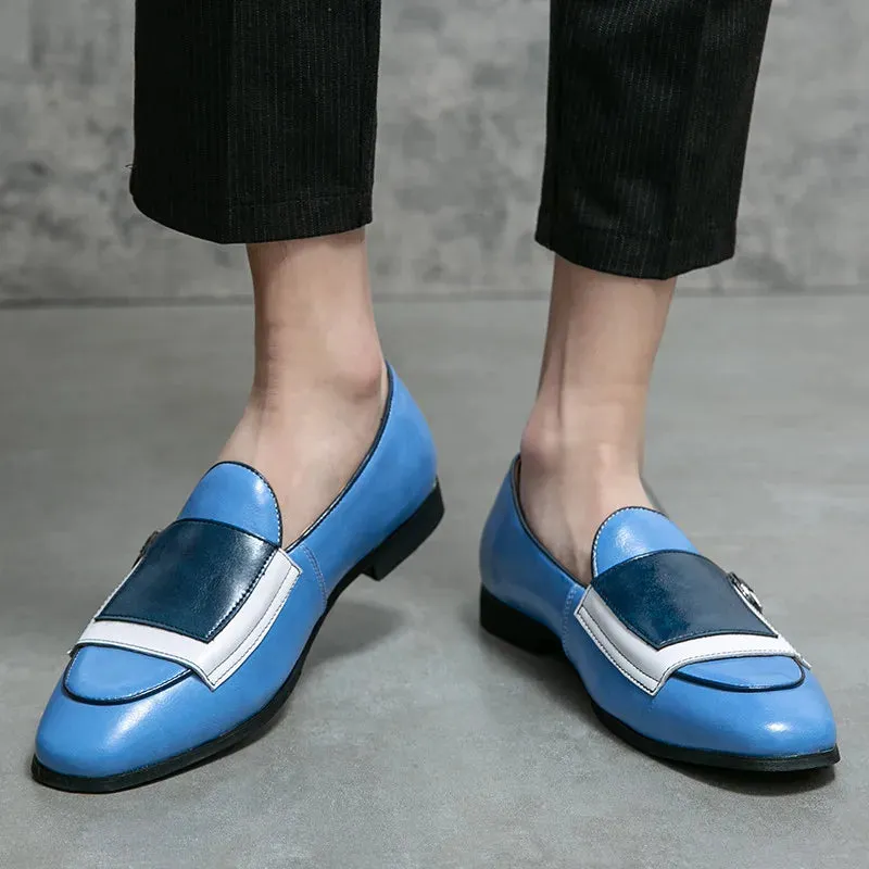 Luxury Blue Elegant Leather Loafers