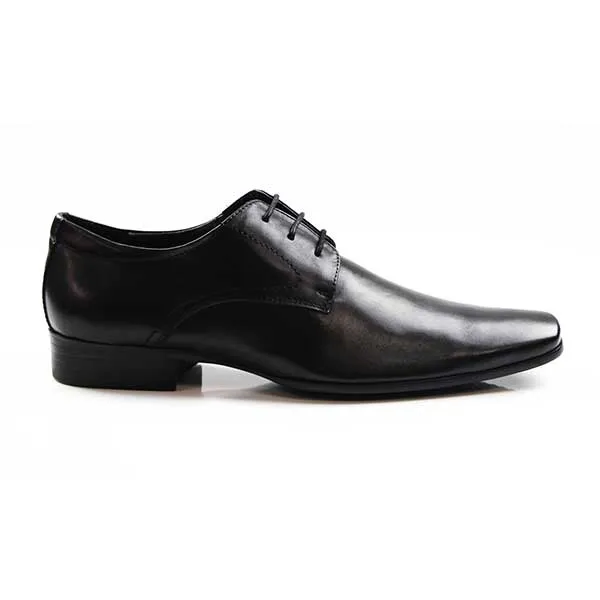 Mens Zasel Gabriel Black Leather Lace Up Shoes