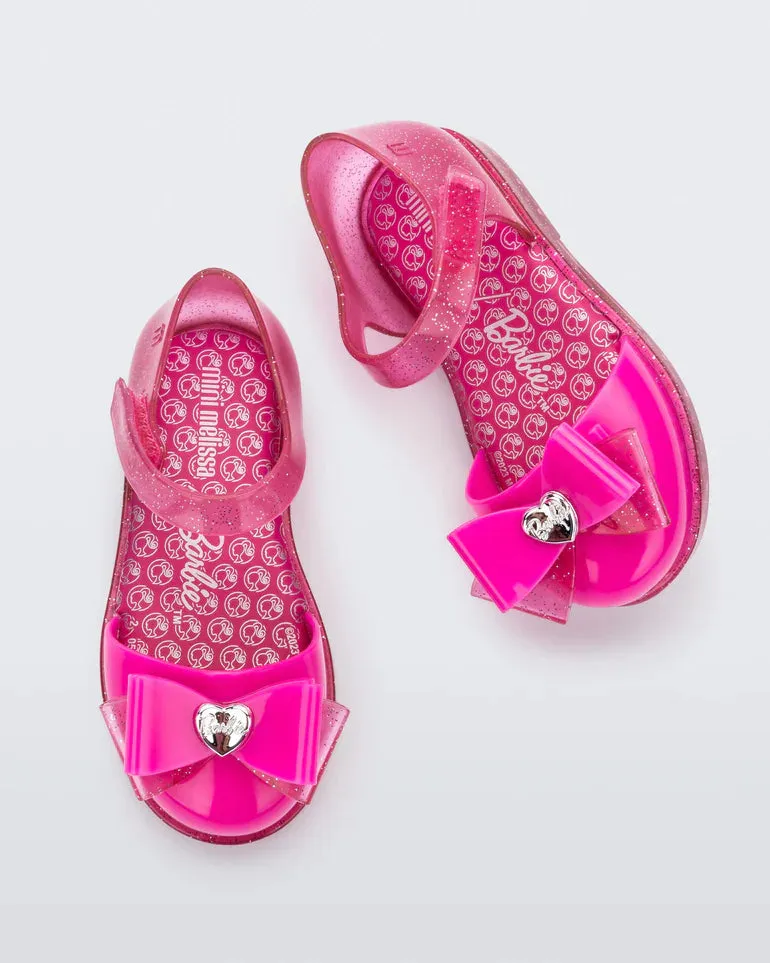 Mini Melissa Barbie Glitter Pink Shoes