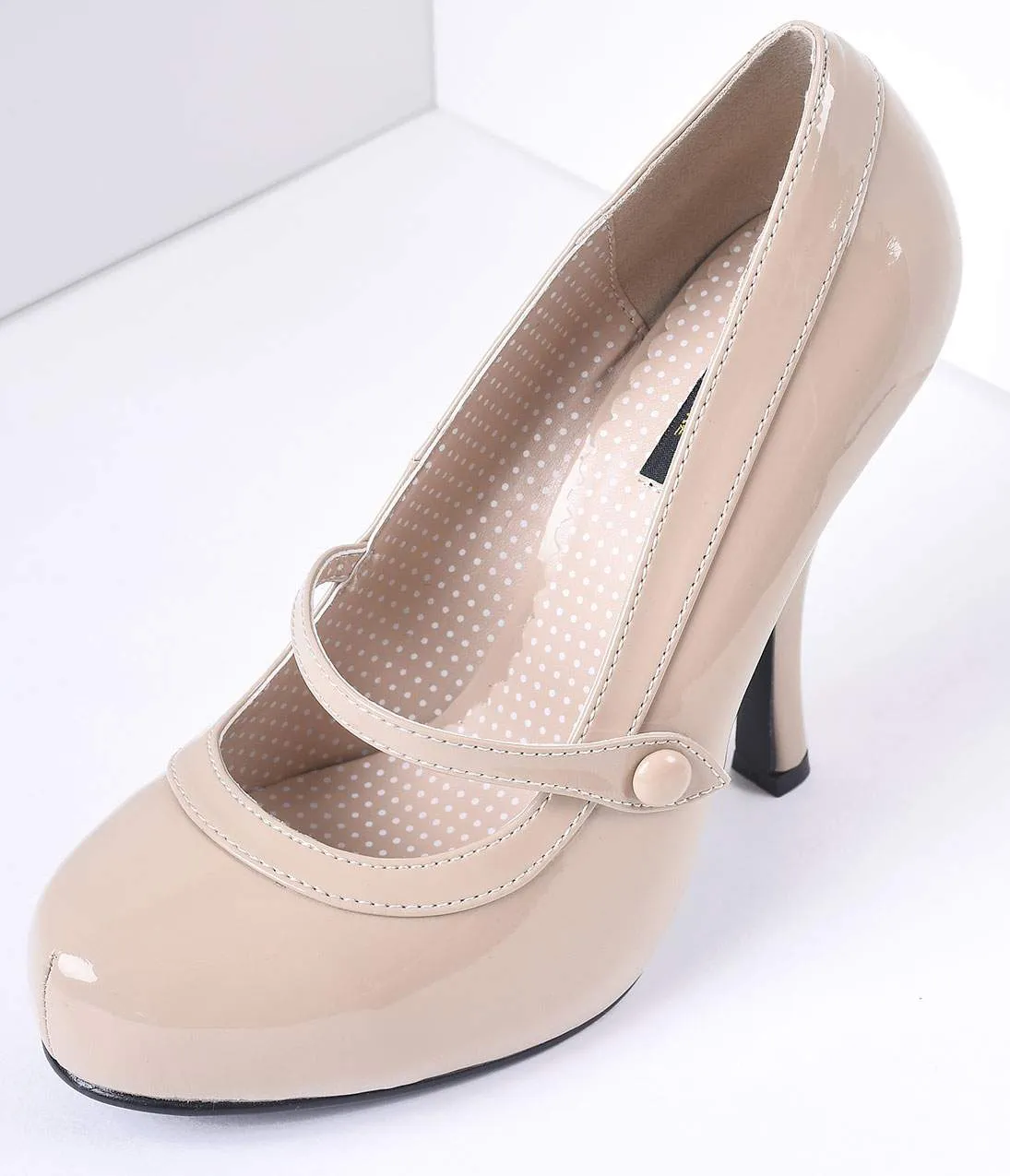 Nude Patent Leather Cutie Pie Pumps