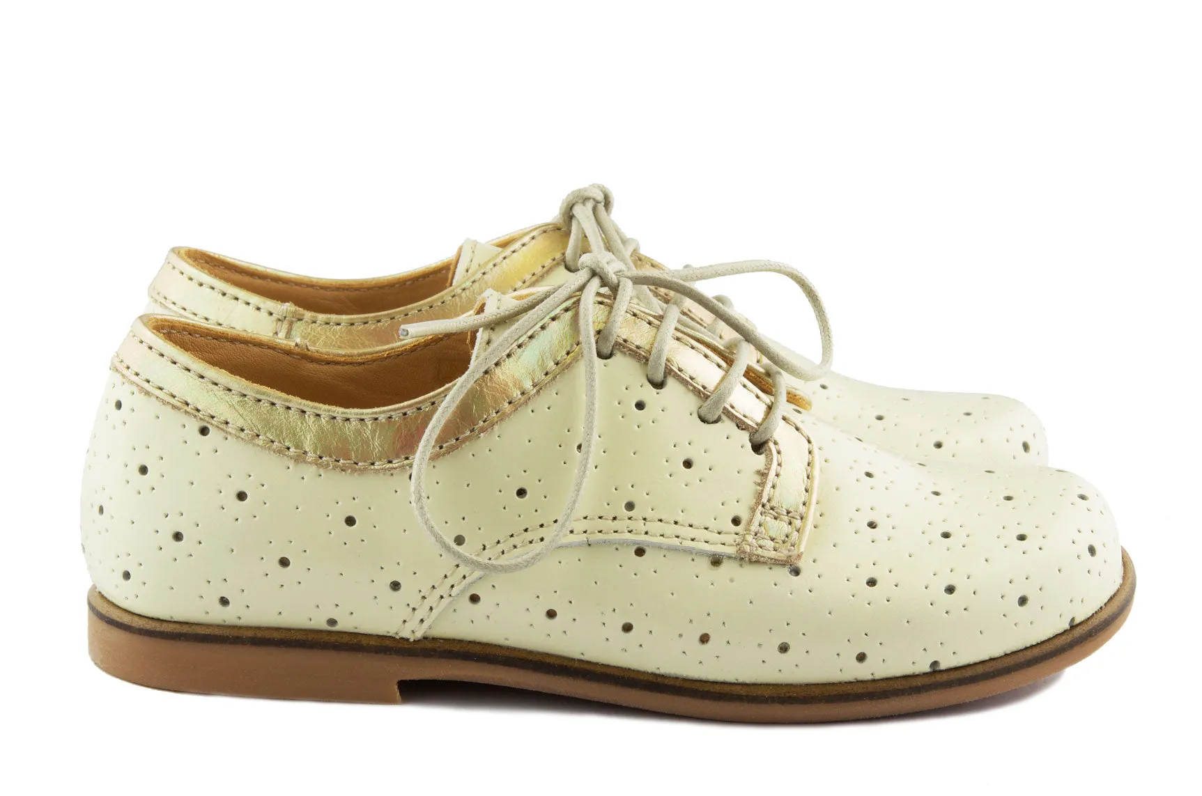 Ocra Girls Cream and Gold Derby