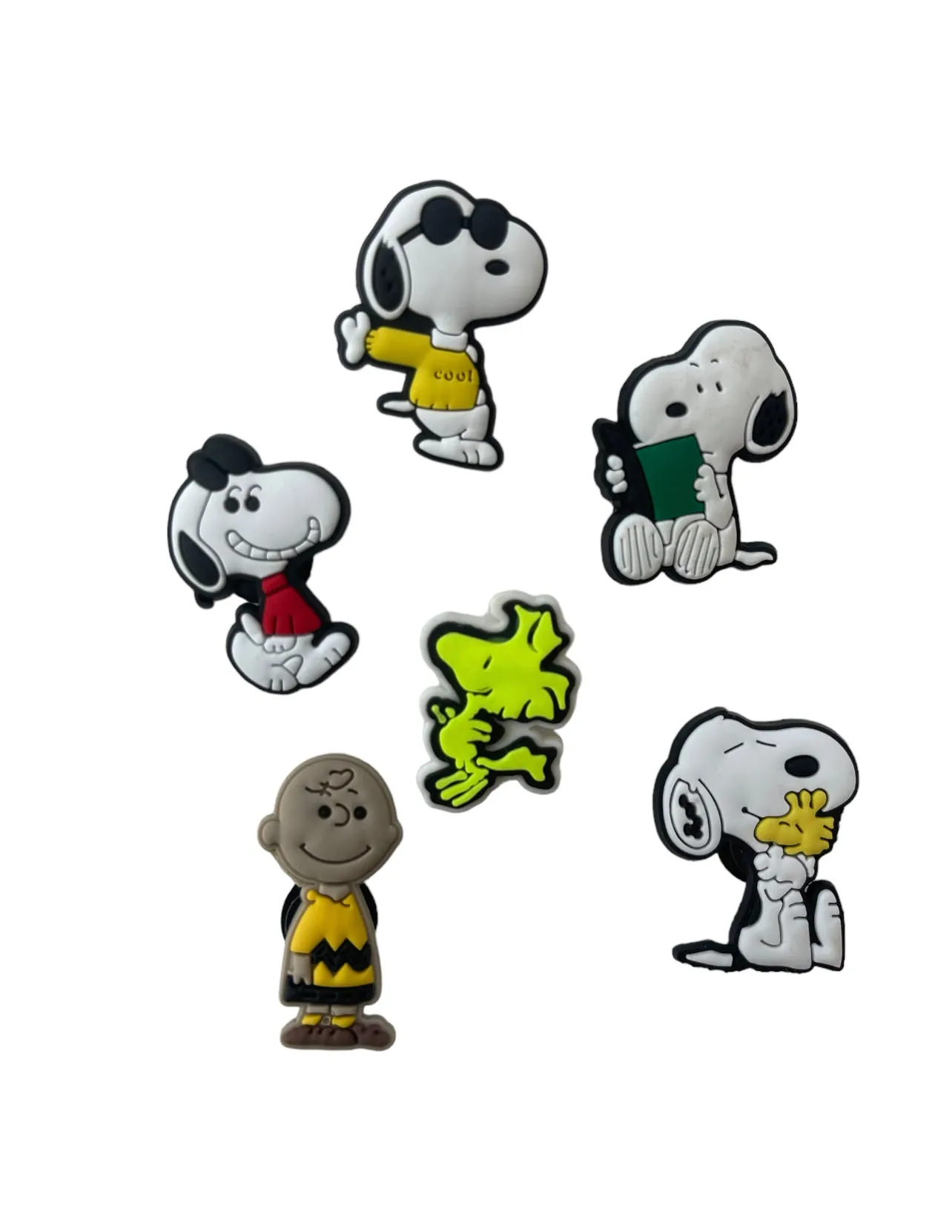 Peanuts Snoopy Cartoon Croc Charms Shoe Charms Decoration 6pcs Set