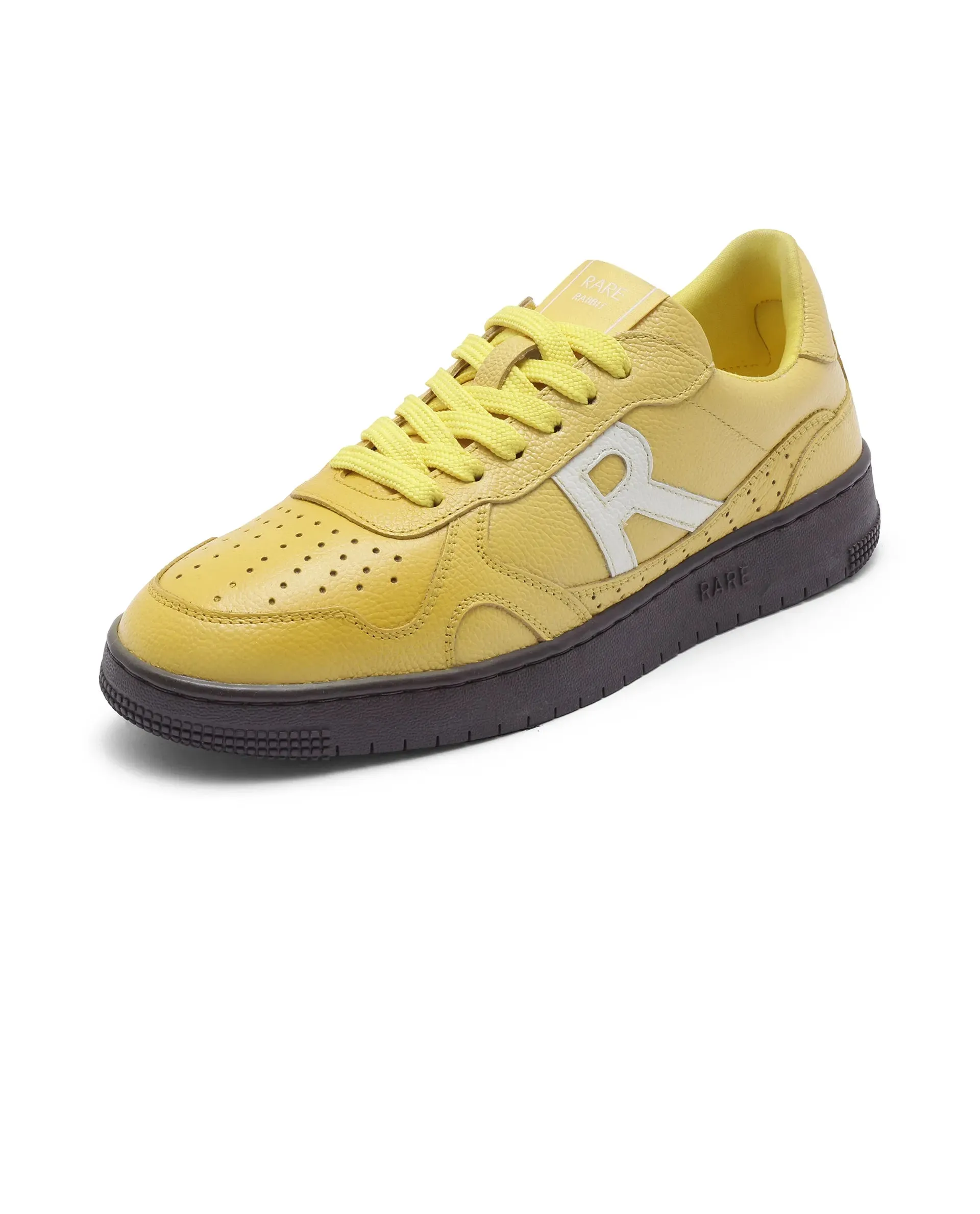 Rare Rabbit Men's Kepler Yellow Plain Shoes