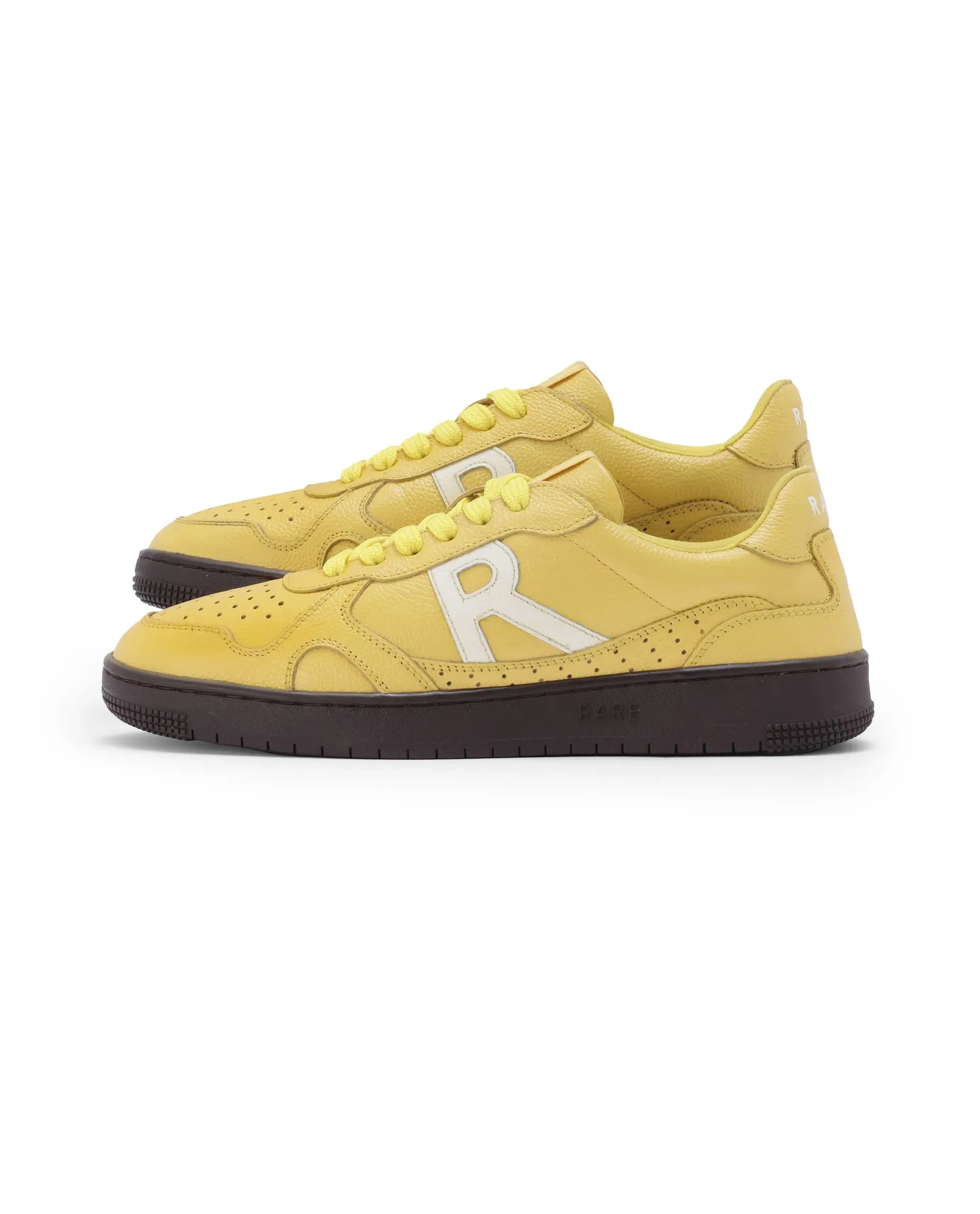 Rare Rabbit Men's Kepler Yellow Plain Shoes