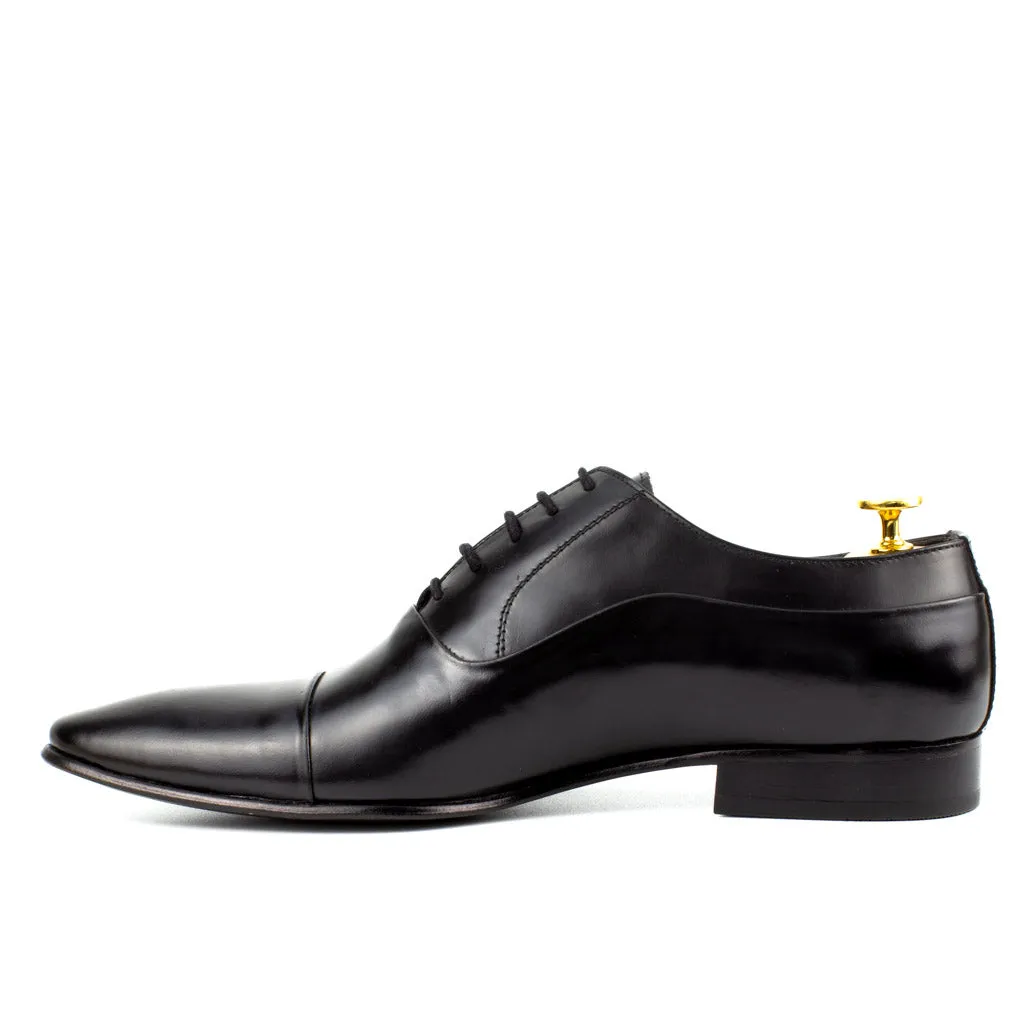 Sanzio Black Men's Genuine Leather Dress Shoes