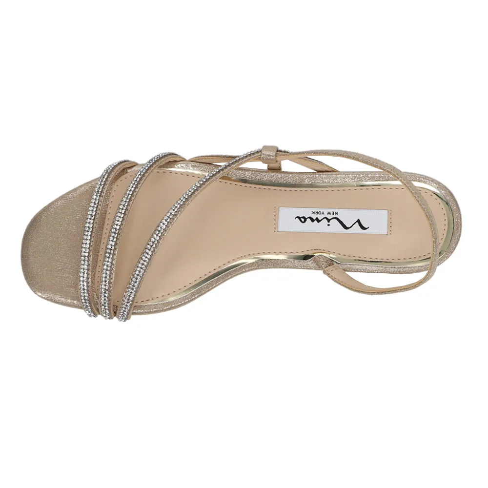 Skylee Rhinestone Metallic Wedding Sandals