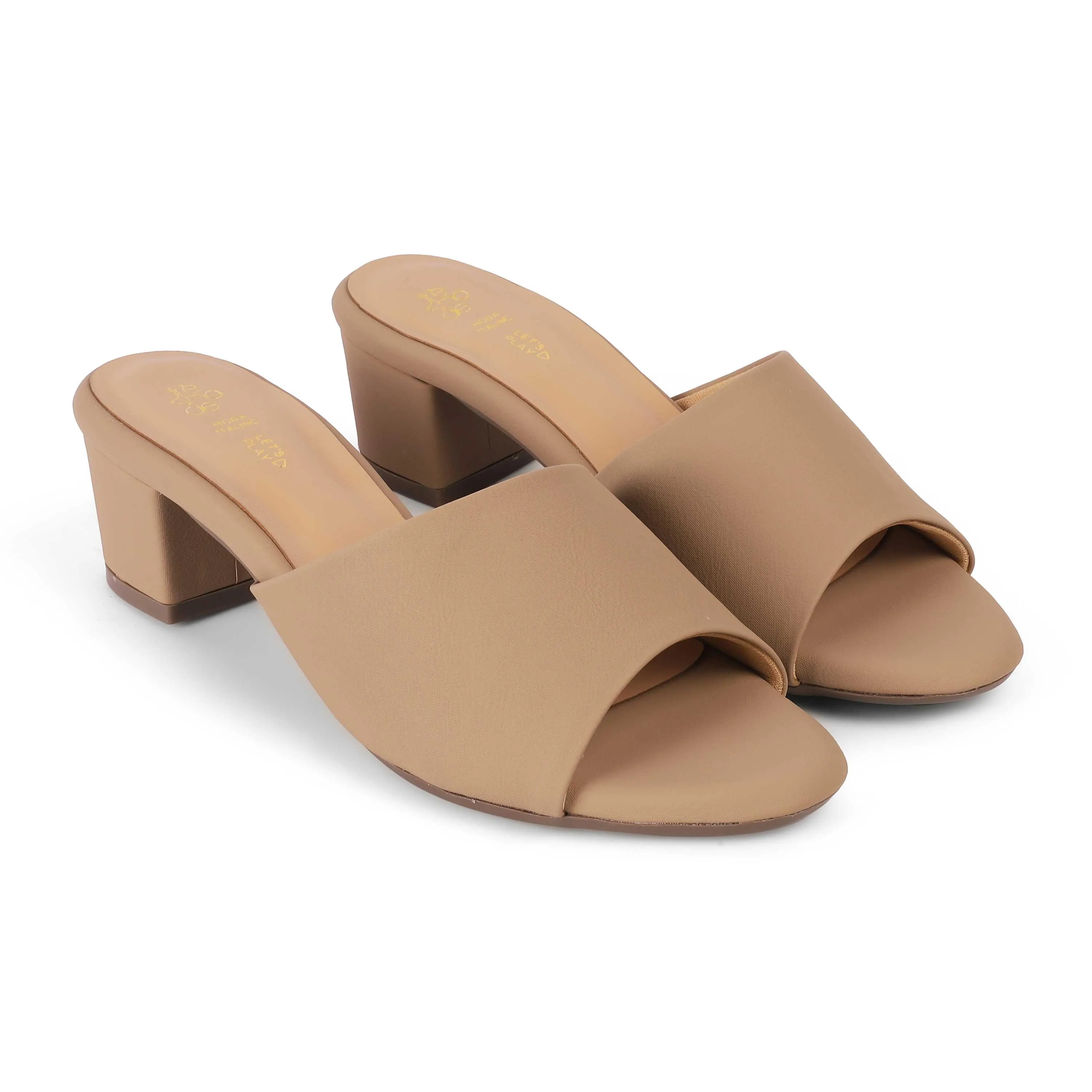 Tresmode Lismule Beige Women's Casual Block Heel Sandals