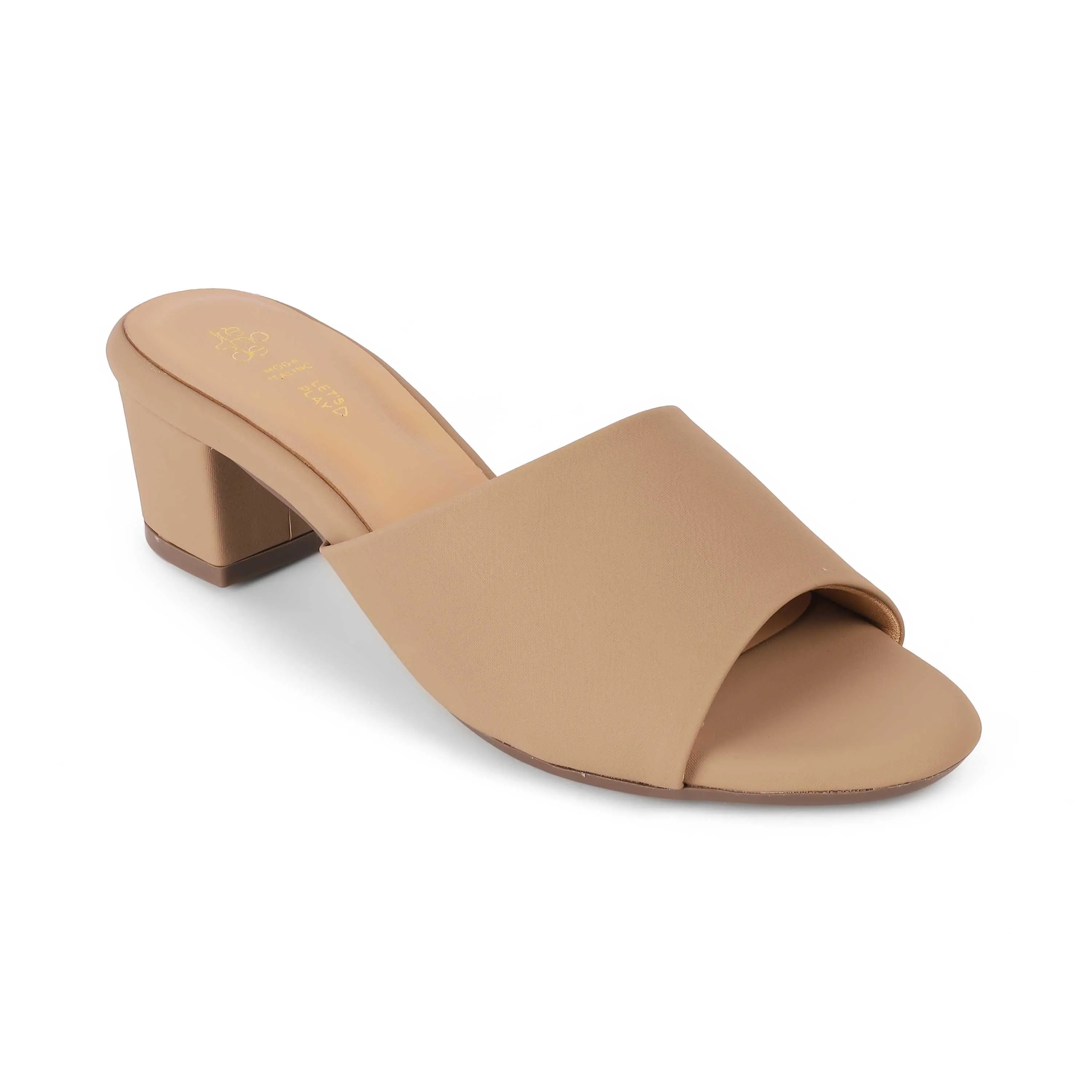 Tresmode Lismule Beige Women's Casual Block Heel Sandals