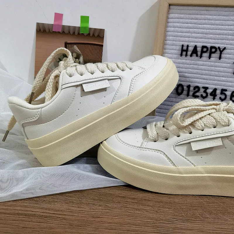 Versatile Milk Tea Color Round Toe Canvas Shoes