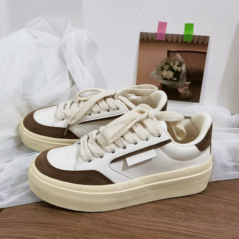 Versatile Milk Tea Color Round Toe Canvas Shoes