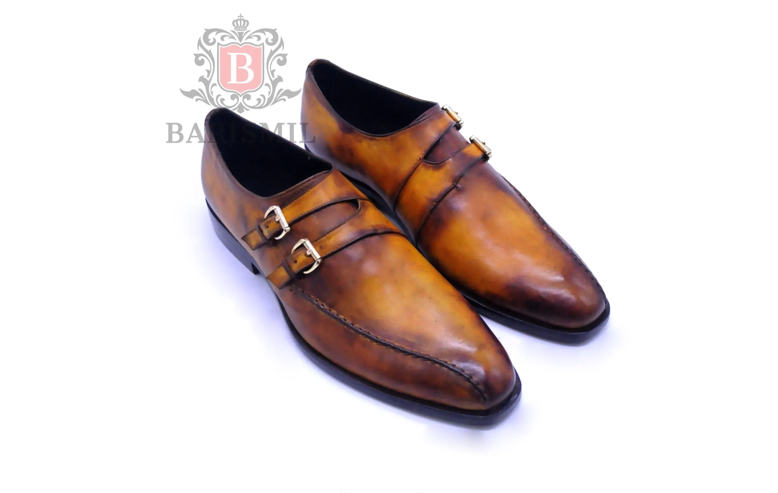 Walter II - Cognac Double Strap Monk Shoes