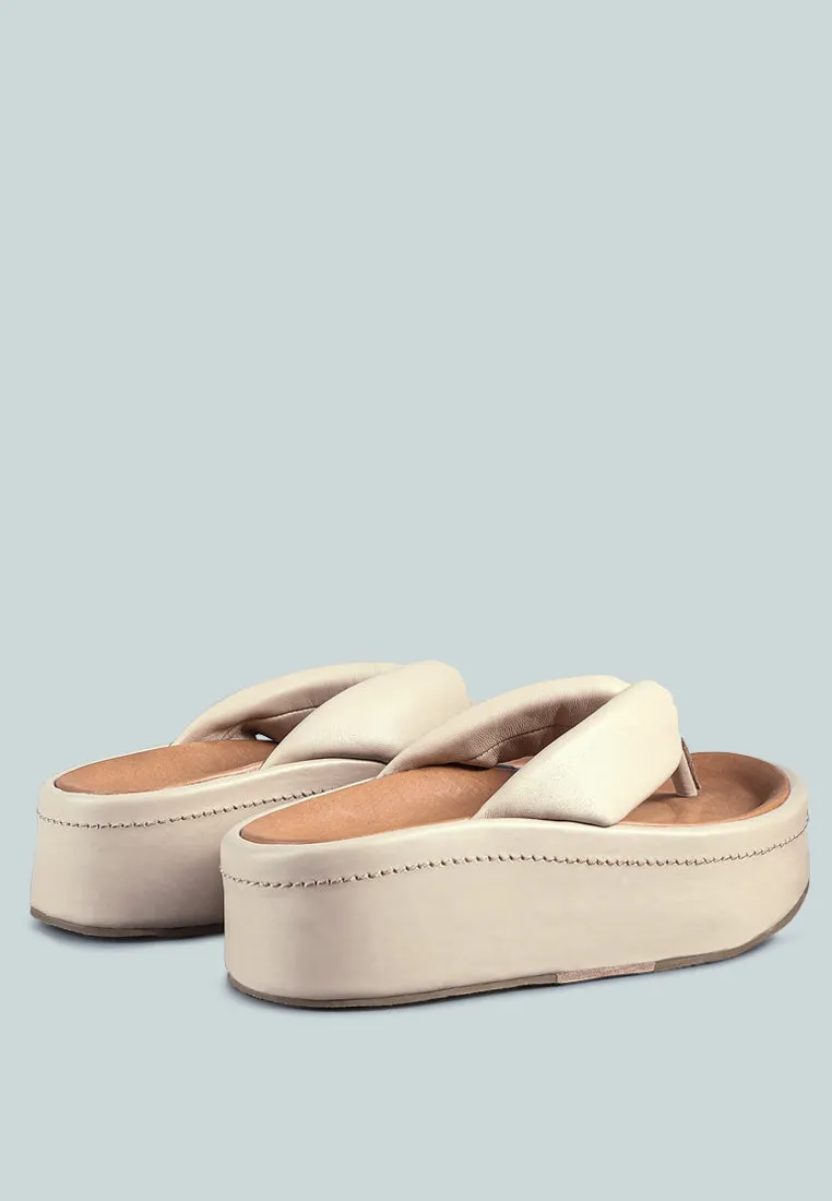 WELCH Nude Thong Platform Sandals